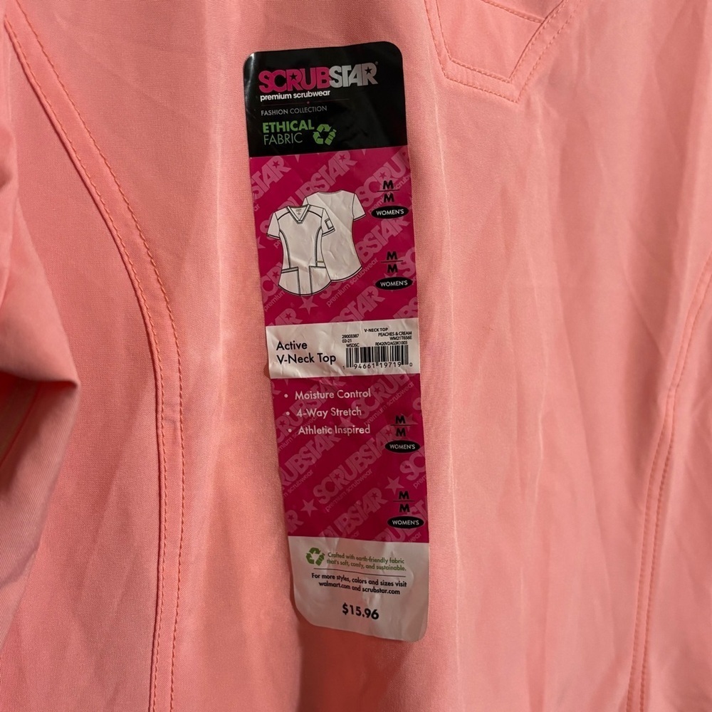 ScrubStar New Short Sleeve Scrub Top SZ M - Picture 6 of 6